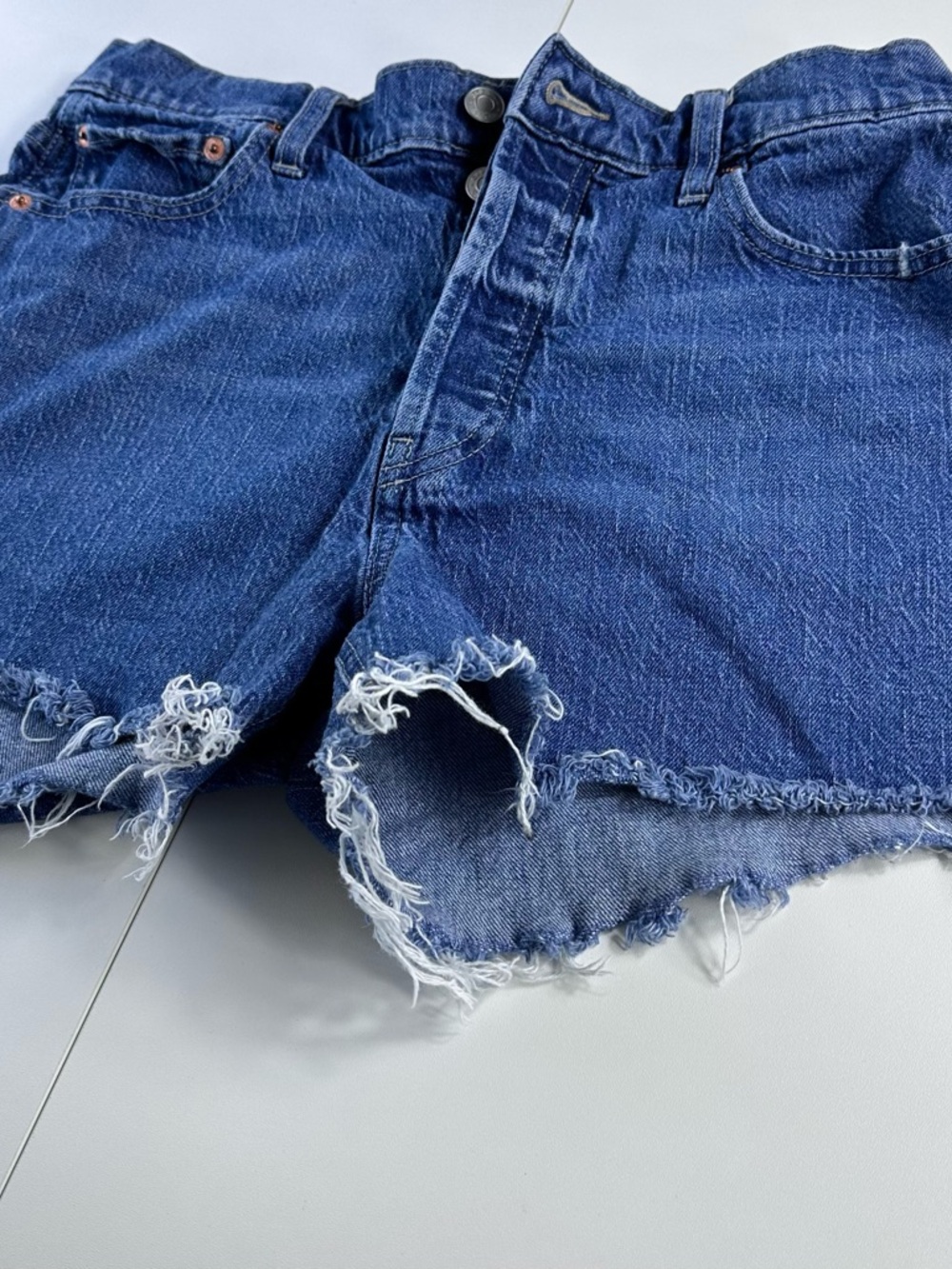 GAP Dark Blue Distressed Cutoff Jean Shorts
